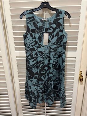 Bellaumbra Sleeveless Teal Floral Print Dress .size XS NWT